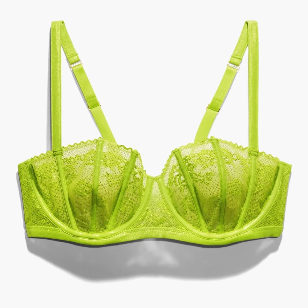Savage X Fenty Neon Lime Lace Underwire Bra